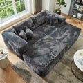 Divano componibile moderno HOOOWOOO in peluche a L con pouf rimovibile