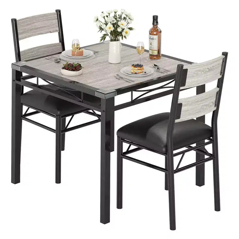 Set tavolo da pranzo per 4, con 4 sedie imbottite, set da 5 pezzi tavolo da cucina e sala da pranzo in legno con protezione angolare per cucina, appartamento, piccoli spazi