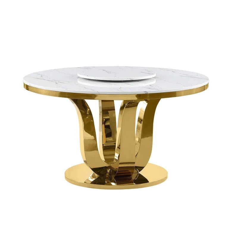 Best Quality Furniture D325-SC324-7 Set da pranzo rotondo da 5 pezzi