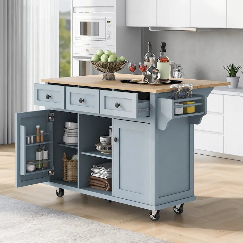 Carrello da Cucina su Ruote Portatile con Contenitore