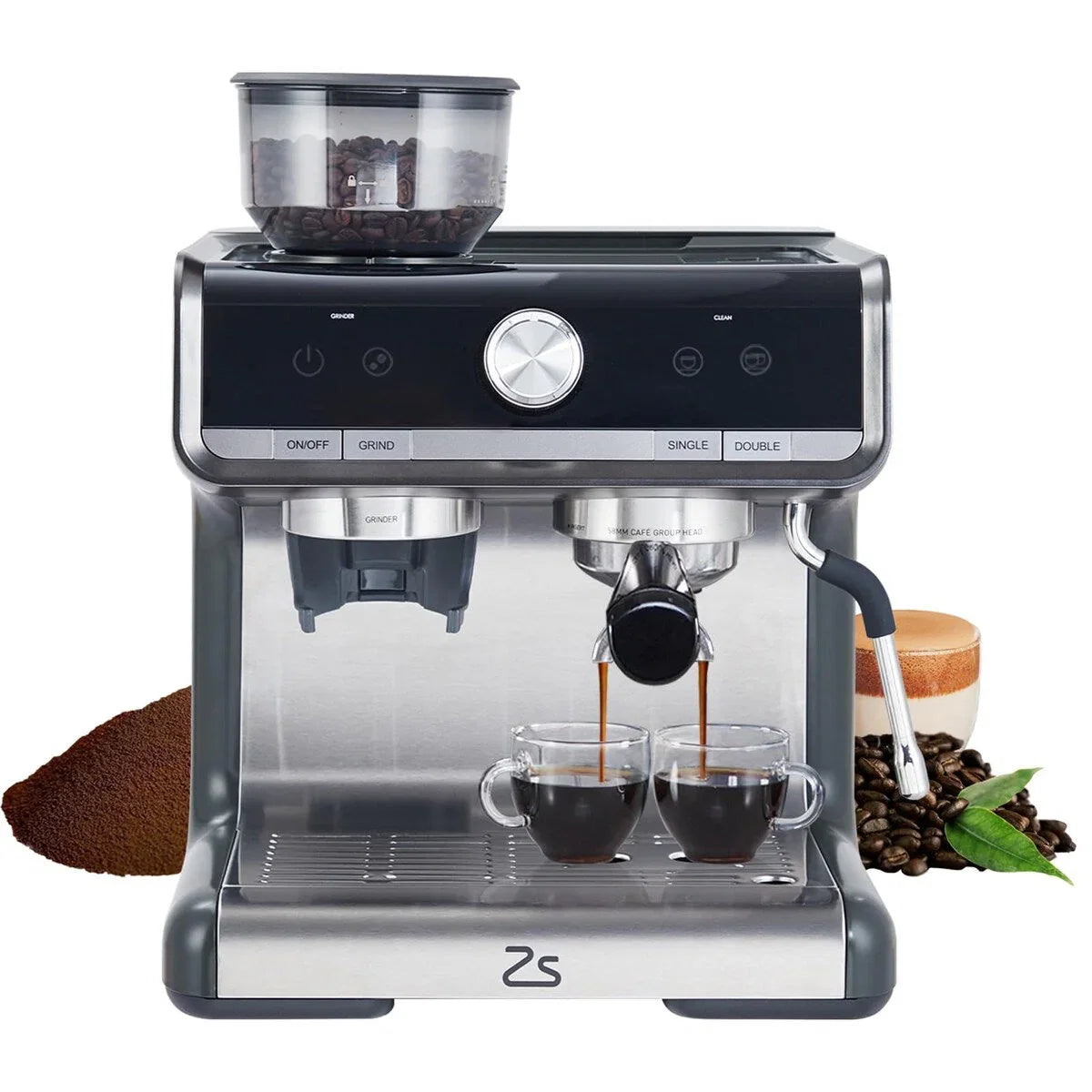 Macchina da caffè espresso, con macinacaffè, serbatoio dell'acqua da 2,8 L