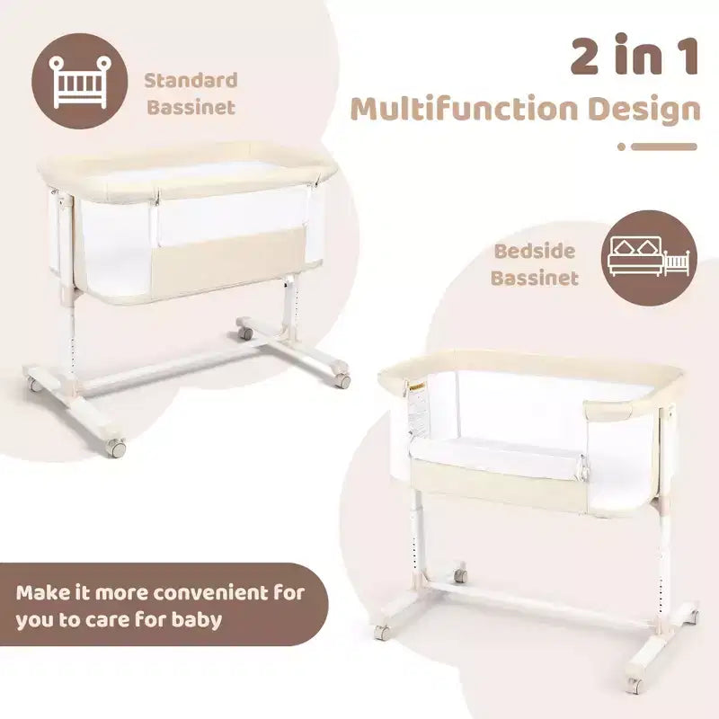 Moïse pour bébé à roulettes – Beige / Gris / Rose, Cododo, pour 1 bébé