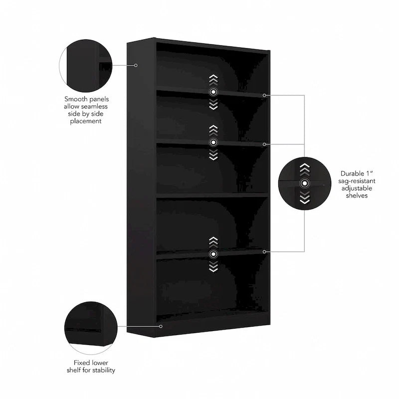 Libreria a 5 ripiani alta universale di Bush Furniture