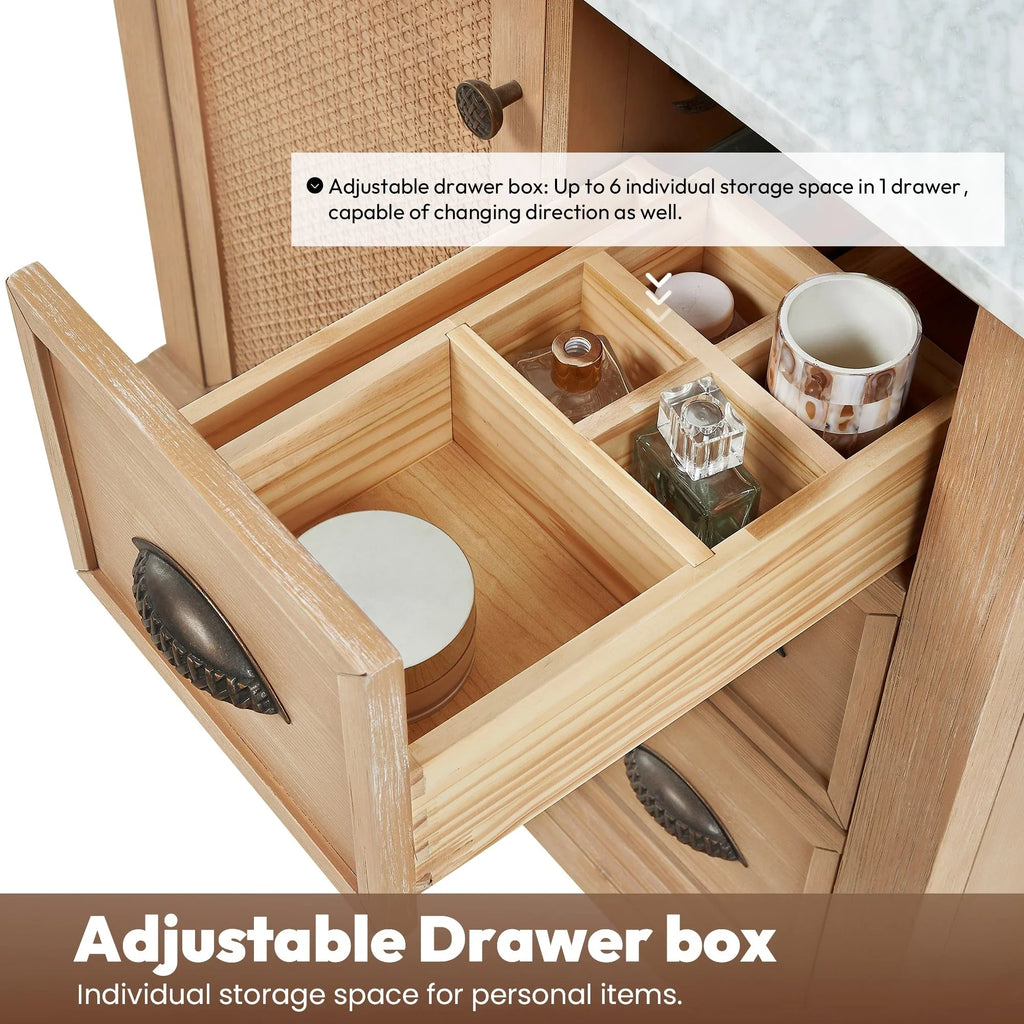 Mobile bagno Hervas con top in marmo naturale senza specchio