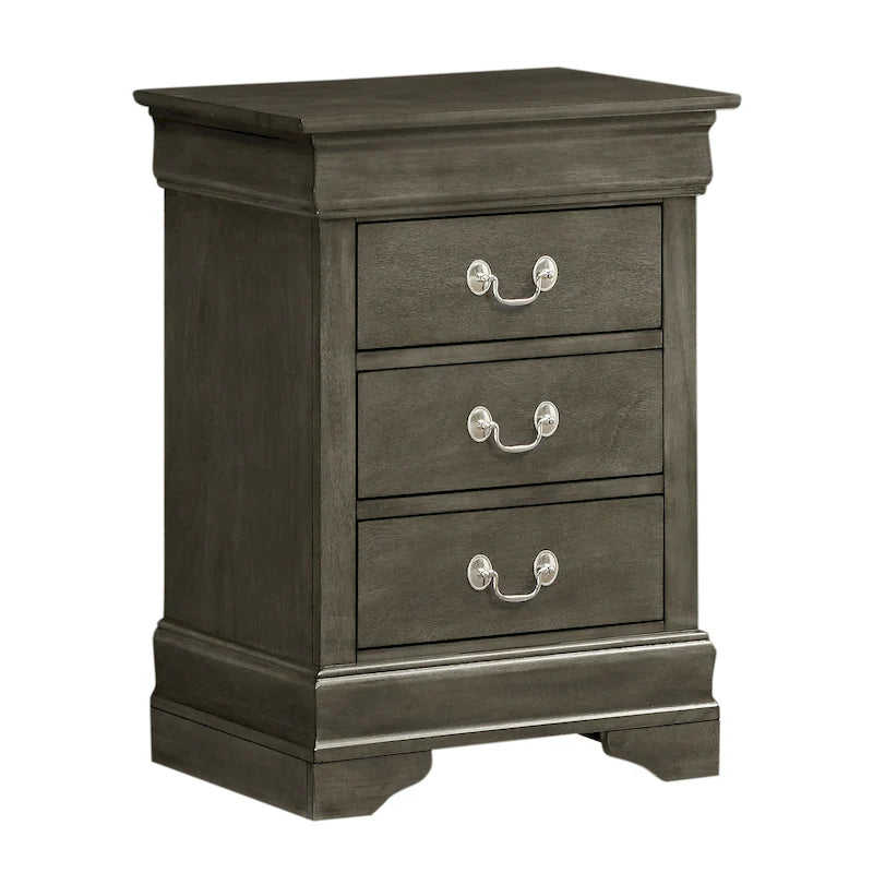 Comodino in legno a 3 cassetti