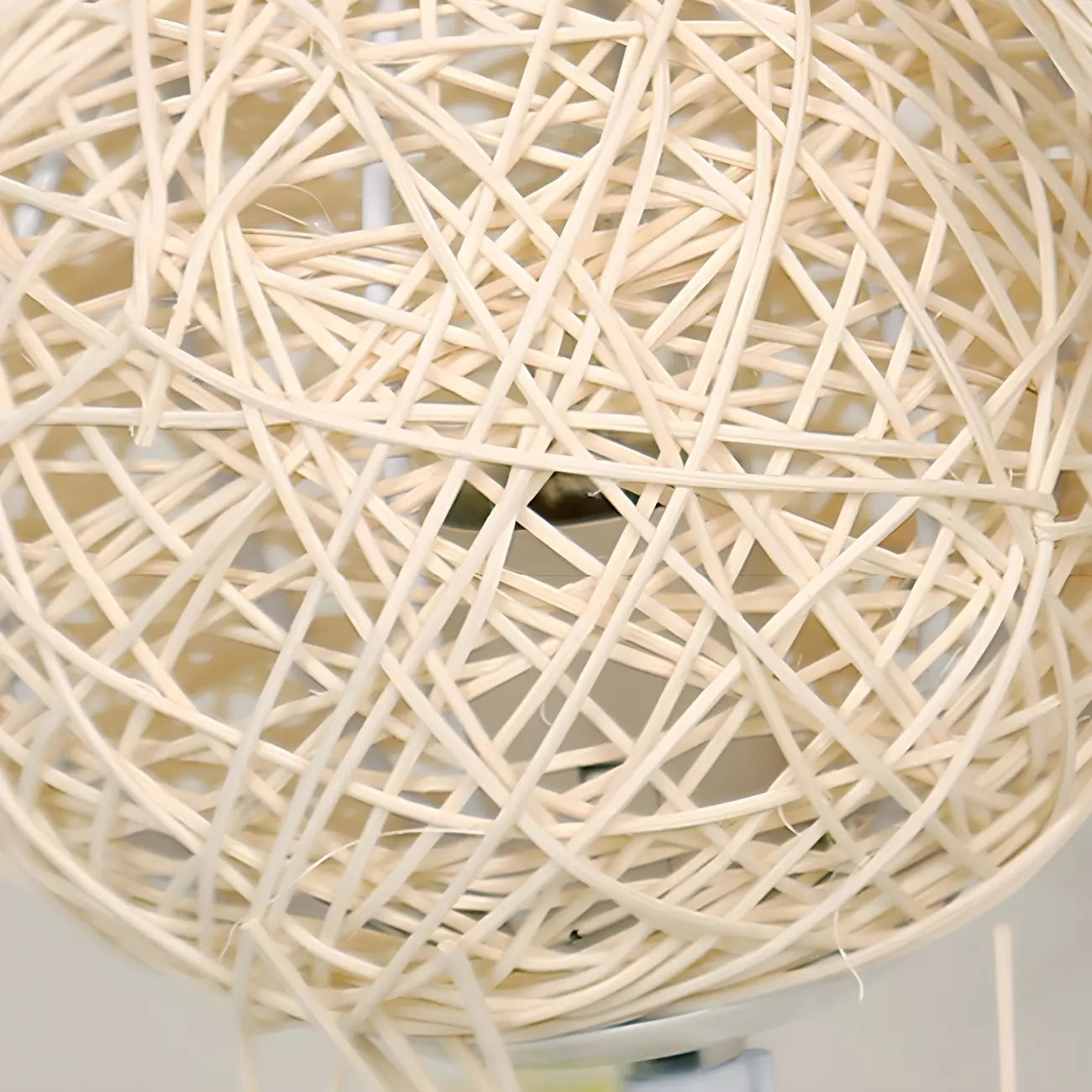 Lampada da terra in rattan LED a colonna con spina per soggiorno