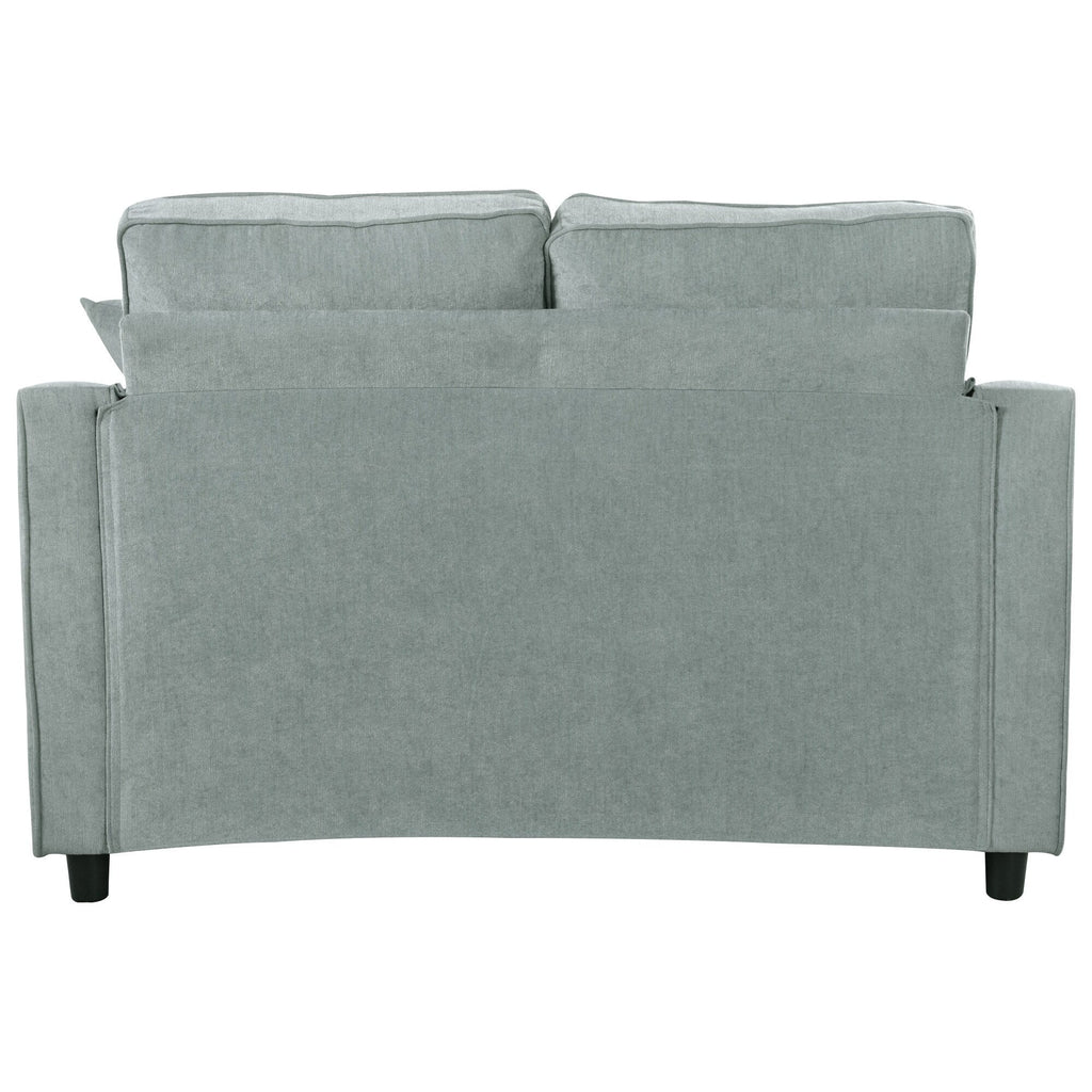 Divano Letto Chaise Longue in ciniglia, Divano Imbottito con Schienale Trapuntato e 2 Cuscini Rimovibili per Soggiorno