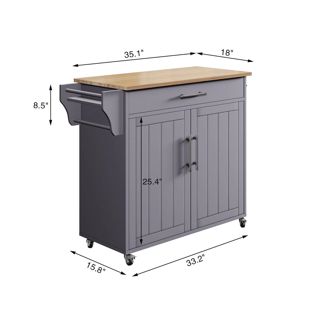 Isola da Cucina Mobile con Armadietto Contenitore