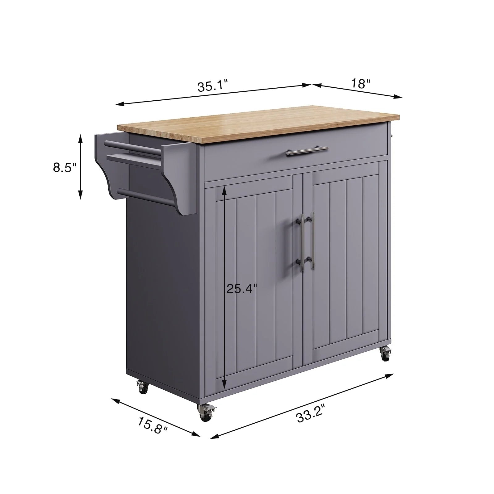 Isola da Cucina Mobile con Armadietto Contenitore