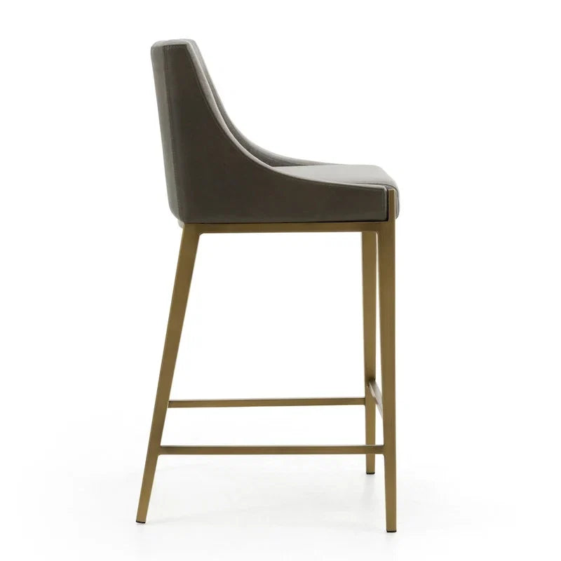 Sgabello da bancone Modrest Fairview moderno grigio e ottone