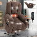 Poltrona Reclinabile Power Lift con Massaggio e Calore, Poltrone Reclinabili Larghe Imbottite Lazy Boy con USB, Porte Type C e 2 Portabicchieri in Acciaio