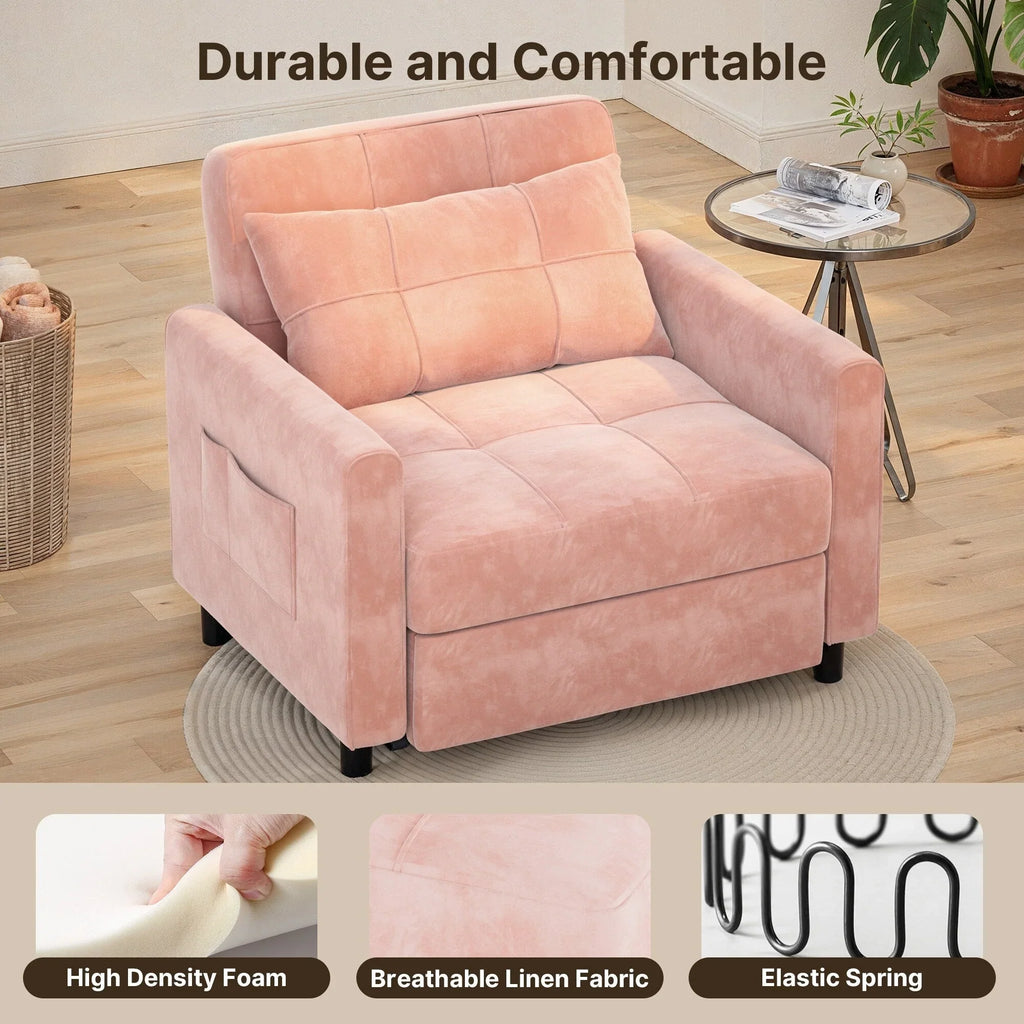 Divano letto trasformabile 3-in-1, Poltrona letto estraibile, Letto pieghevole convertibile per soggiorno