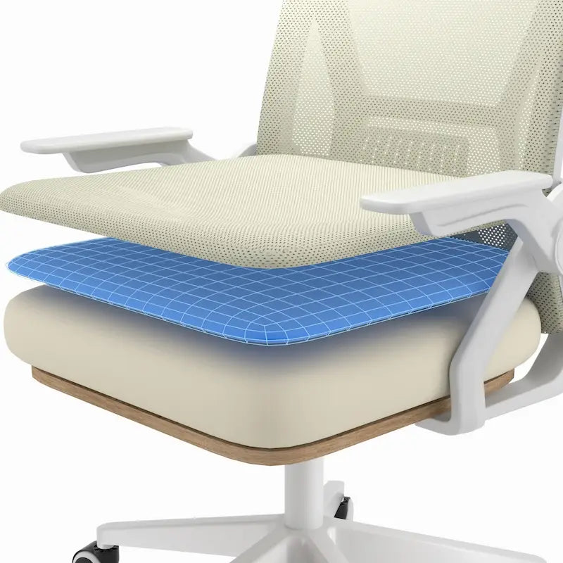Javlergo Sedia da Ufficio Girevole a Schienale Medio con Supporto Lombare, Sedia da Scrivania Ergonomica da Computer in Rete con Braccioli