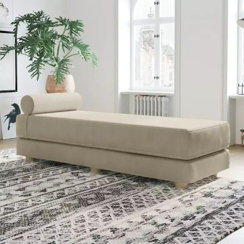 Divano letto / Letto estraibile queen-size - Microvelluto