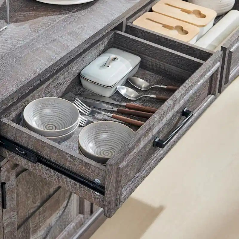 Credenza a Buffet da Fattoria, Mobile Bar per Caffè e Vino per Sala da Pranzo - N/A