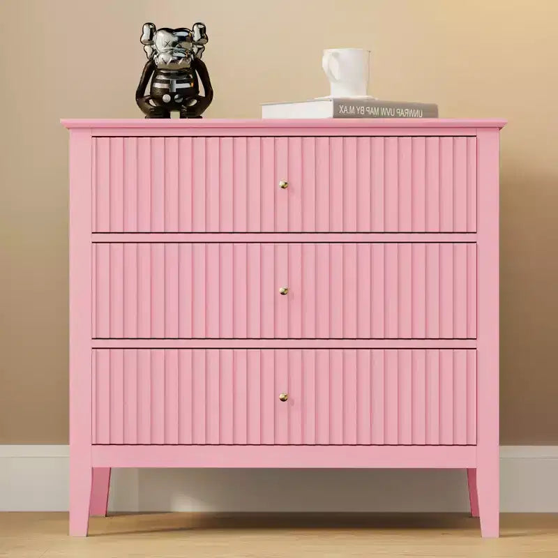 Heynemo Commode 3 Tiroirs, Table de Chevet en Bois Peint de 76 cm de Haut avec Rangement, Grande Commode Moderne avec Coulisses à Roulement à Billes