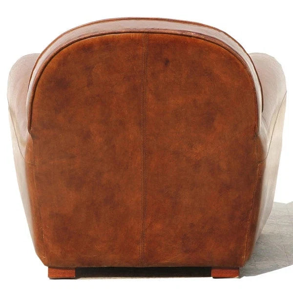 Poltrona Club Paris in vera pelle Pasargad Home, marrone