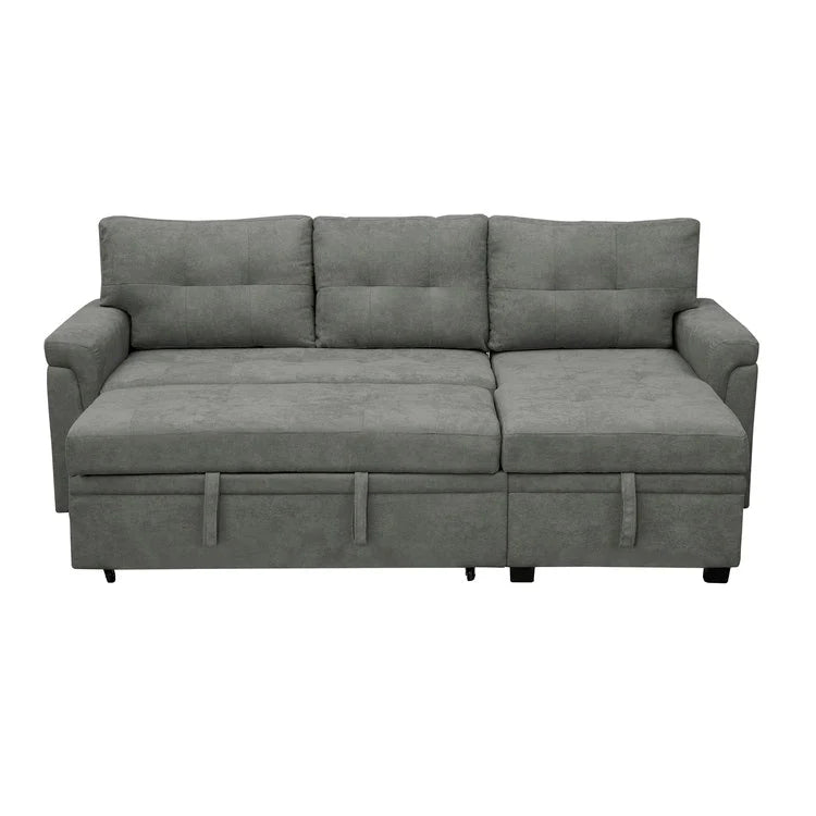 Divano sezionale reversibile con letto estraibile, chaise longue con contenitore nascosto, gambe durevoli,
