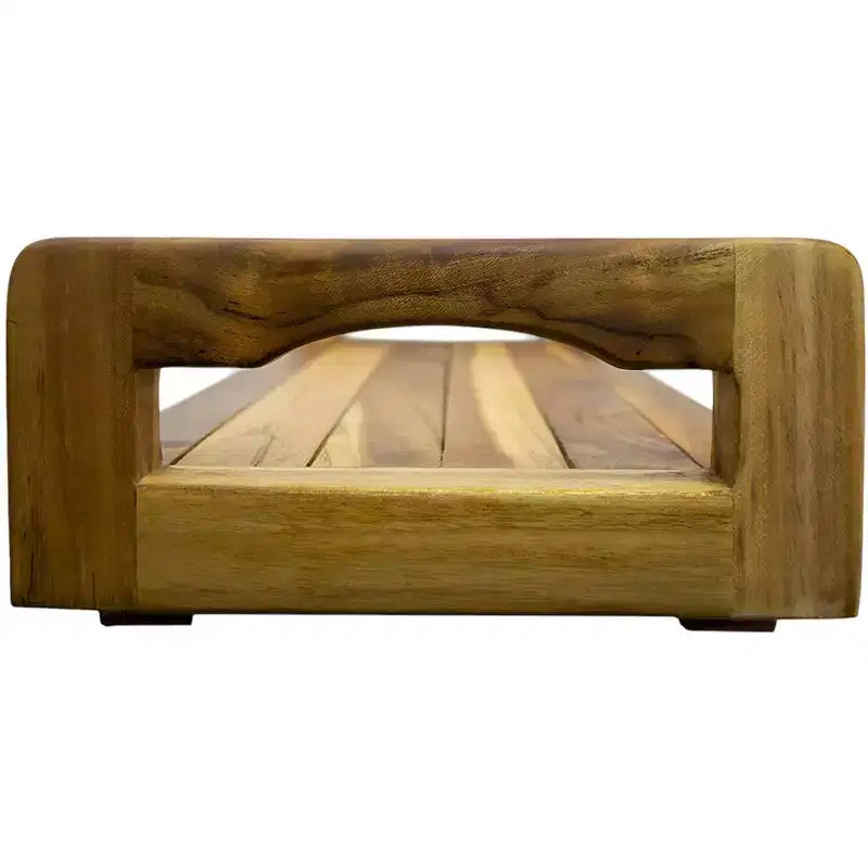 Vassoio e Sedile da Bagno in Teak Naturale 29W con Maniglie