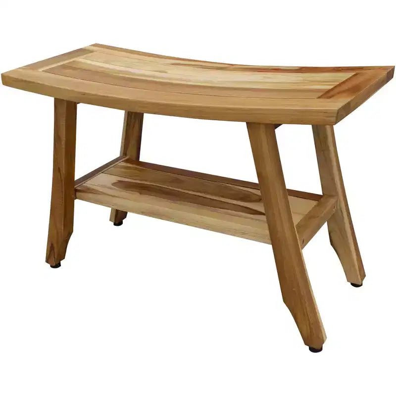 Panca da doccia rettangolare in teak massello da 28" con ripiano