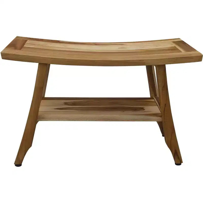 Panca da doccia rettangolare in teak massello da 28" con ripiano