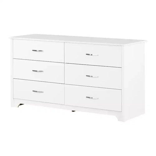 HomeStock 6.75 in.H Particle Board Horizontal Dressers with 6 - Drawers in White Finish