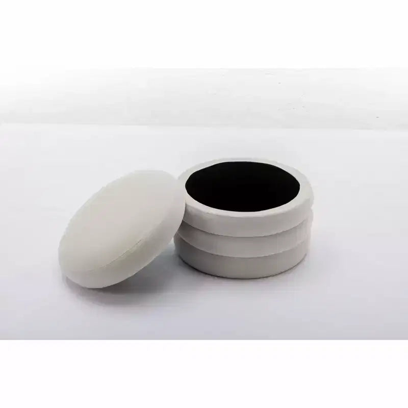 Panca ottomana rotonda moderna con spazio contenitivo, sedia da vanità, sgabello poggiapiedi rivestito in morbido velluto con ripiano in legno per divano, camera da letto, ingresso