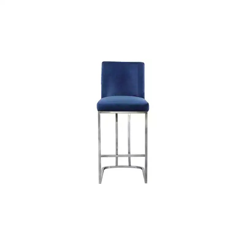 Sgabello in velluto blu navy