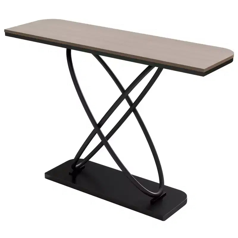 47.4 Tavolo Console Rustico da Fattoria con Cornice in Metallo Nero Tavolino Stretto per Divano per Soggiorno, Corridoio, Ingresso