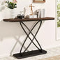 47.4 Tavolo Console Rustico da Fattoria con Cornice in Metallo Nero Tavolino Stretto per Divano per Soggiorno, Corridoio, Ingresso