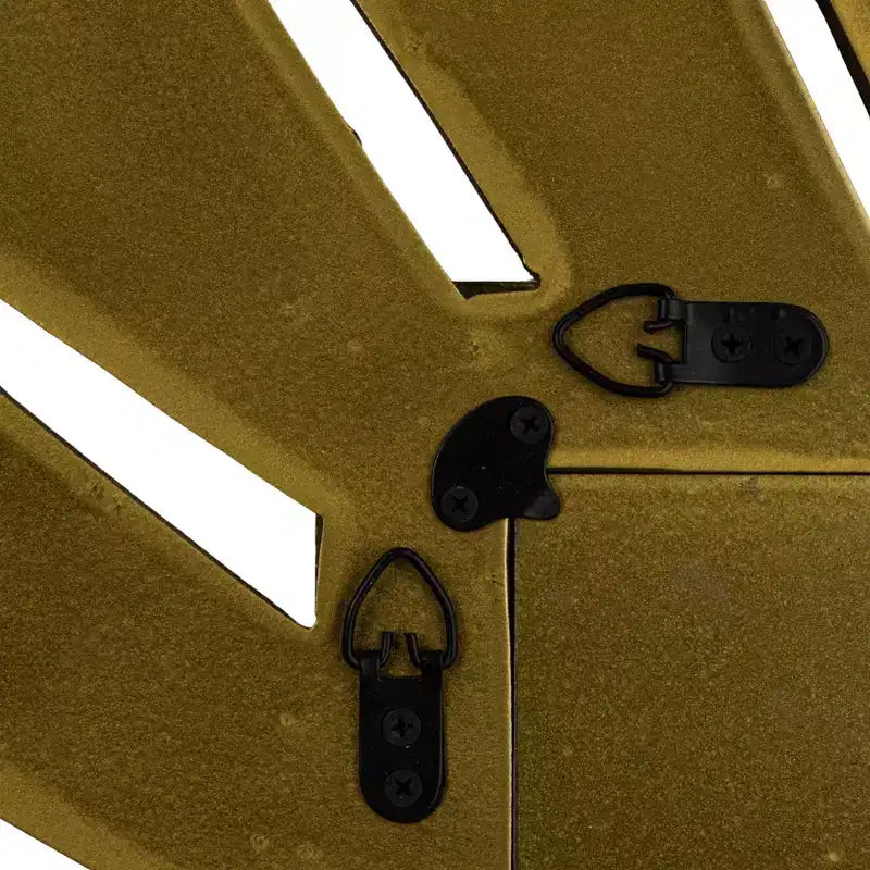 Specchio da Parete Rettangolare a Raggi di Sole, Oro