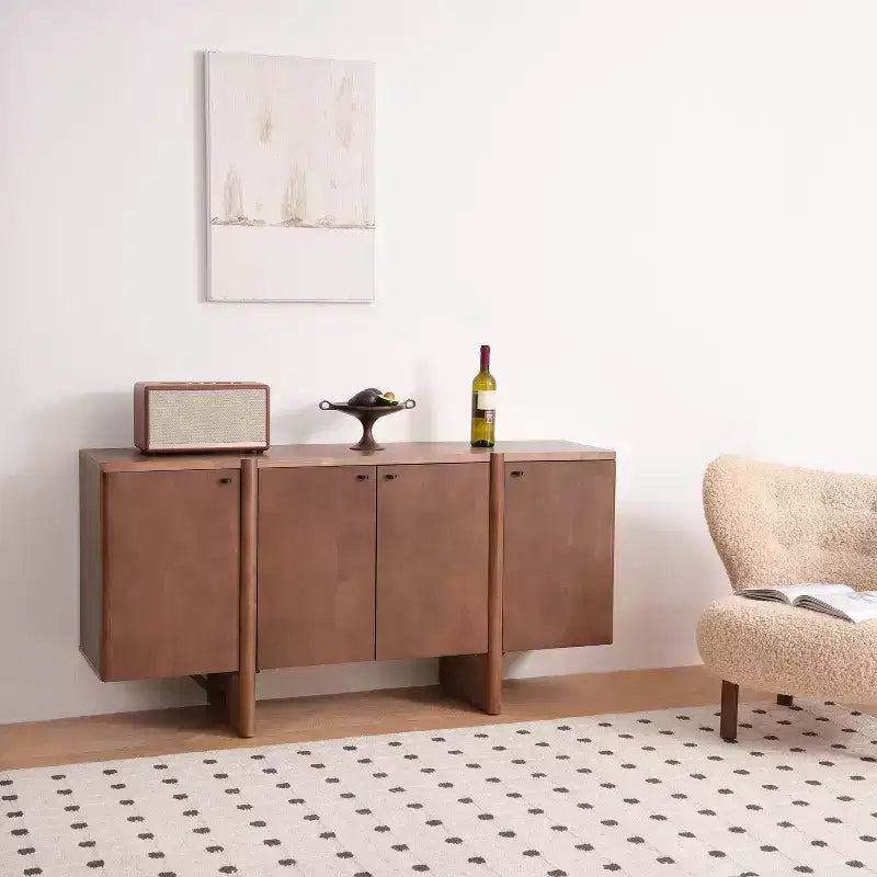 Madia Moderna Minimalista in Legno Versatile con Contenitore