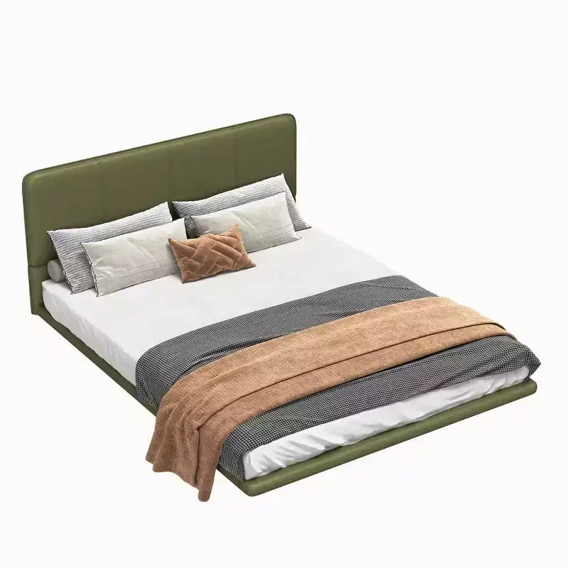 Letto matrimoniale con piattaforma flottante, luci a LED, ecopelle, struttura robusta e fascino moderno