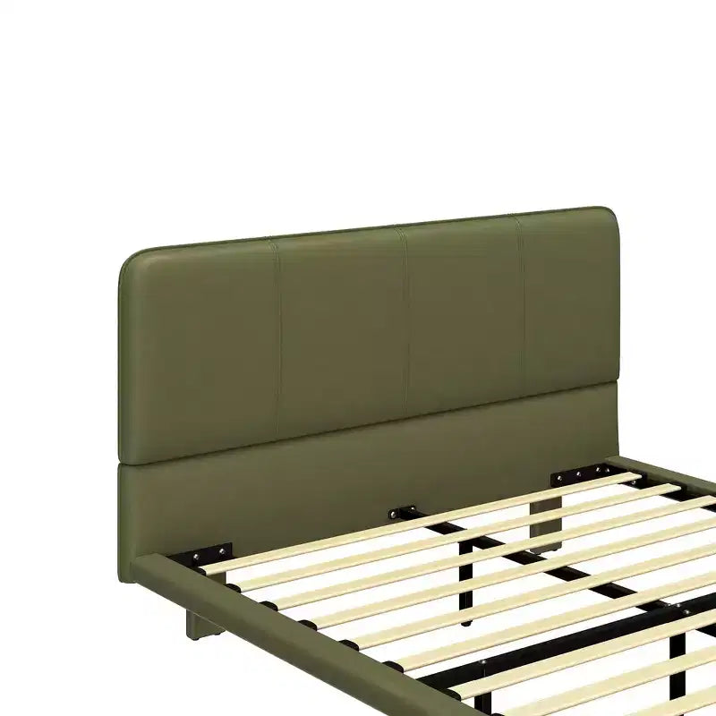 Letto matrimoniale con piattaforma flottante, luci a LED, ecopelle, struttura robusta e fascino moderno