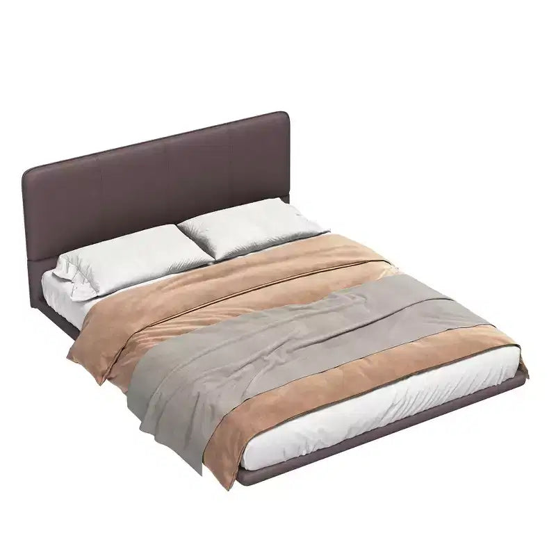 Letto matrimoniale con piattaforma flottante, luci a LED, ecopelle, struttura robusta e fascino moderno