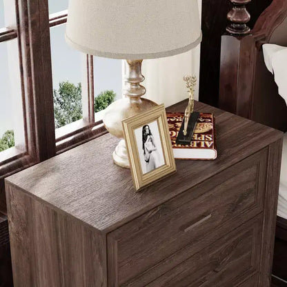 Comodino a 3 cassetti grande capacità, mobiletto comodino vintage in legno, armadietto laterale