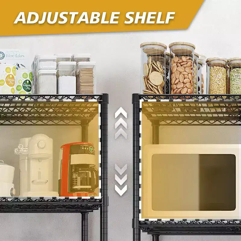 Scaffale in filo metallico resistente regolabile con rotelle 2500 libbre NSF