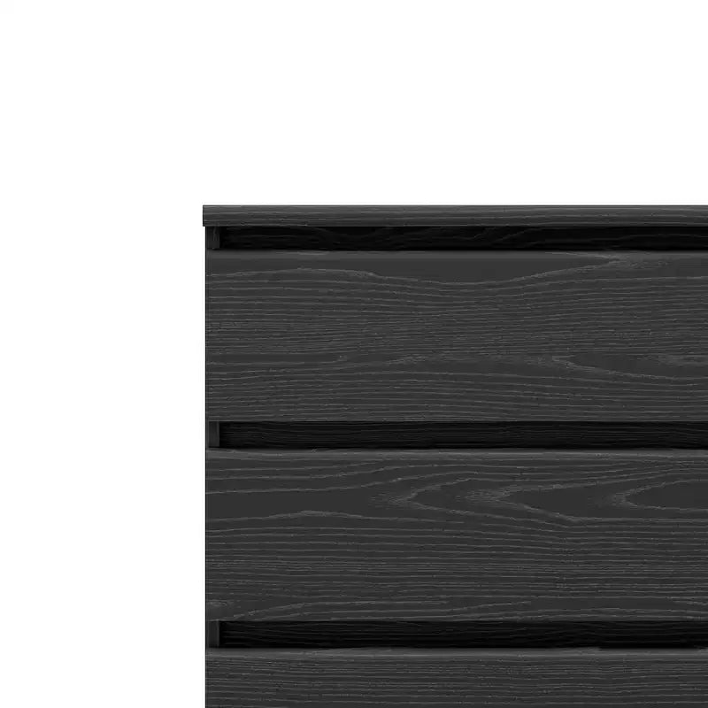 Cassettiera a 6 cassetti, Doppia, con venature del legno nere