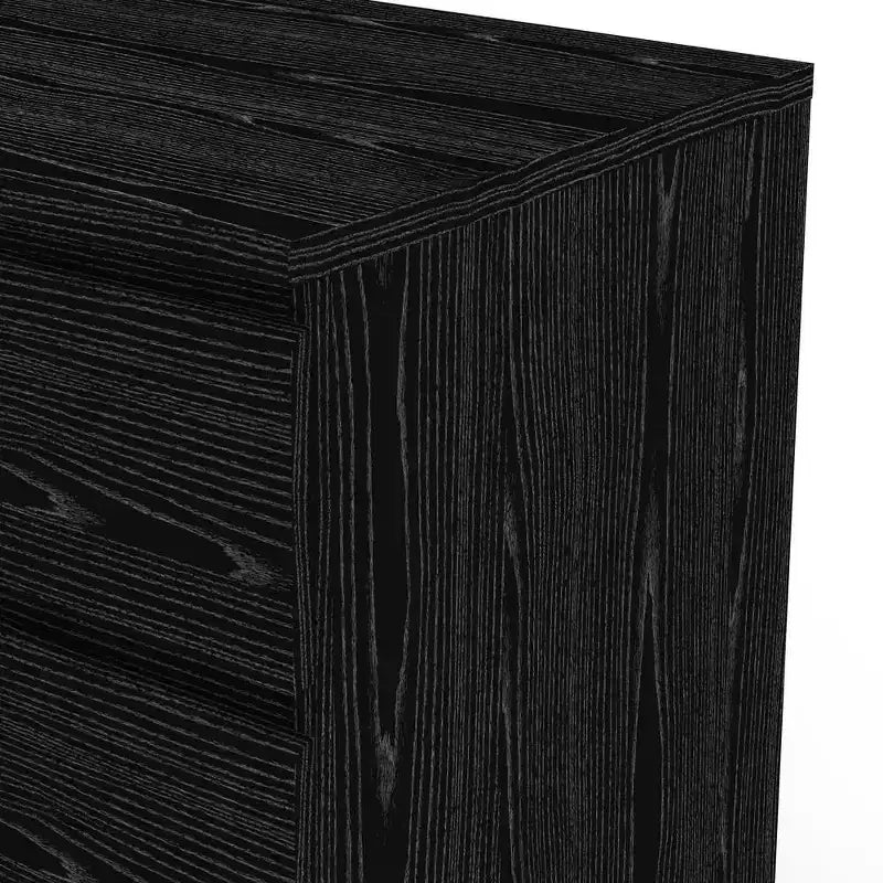 Cassettiera a 6 cassetti, Doppia, con venature del legno nere