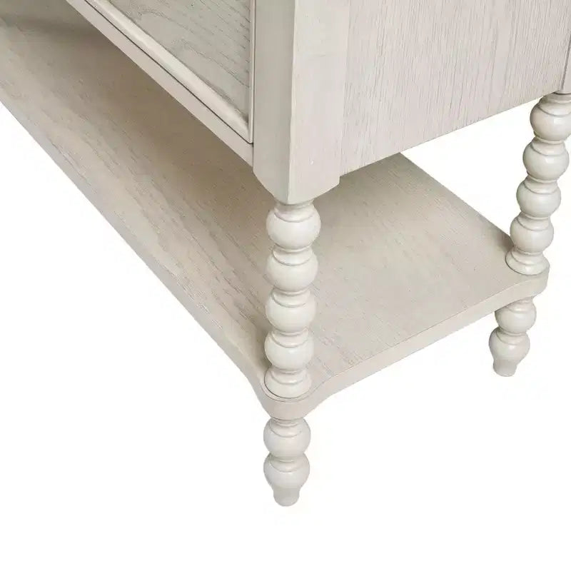 Cassettiera Comodino Tavolino Laterale a 2 Cassetti in Legno Massello Stile Rustico con Ripiano, per Camera da Letto e Soggiorno