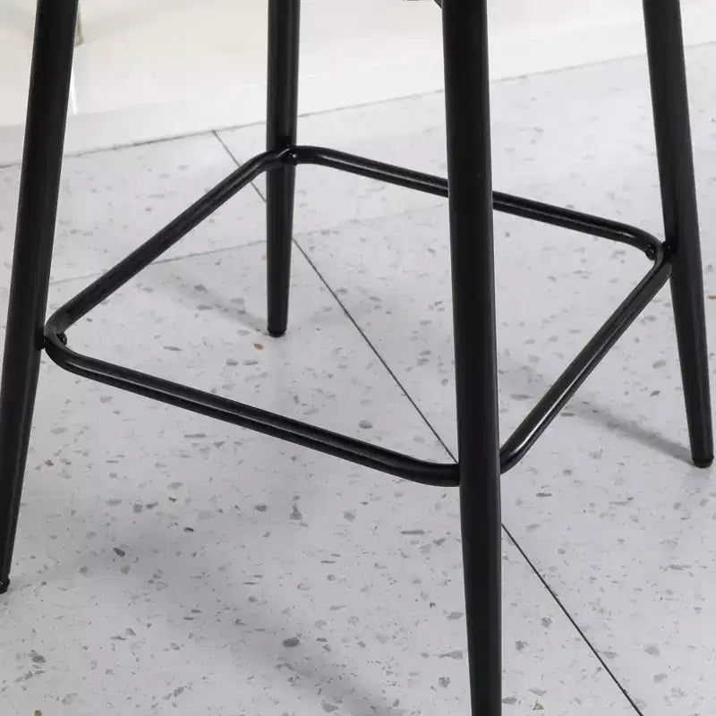 Set di 2 sgabelli da bar girevoli altezza bancone, rotazione a 360°, imbottiti, altezza seduta 65 cm, in lino, neri, per isola cucina o pub