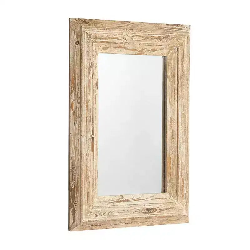 Specchio decorativo con cornice in legno anticato naturale 39