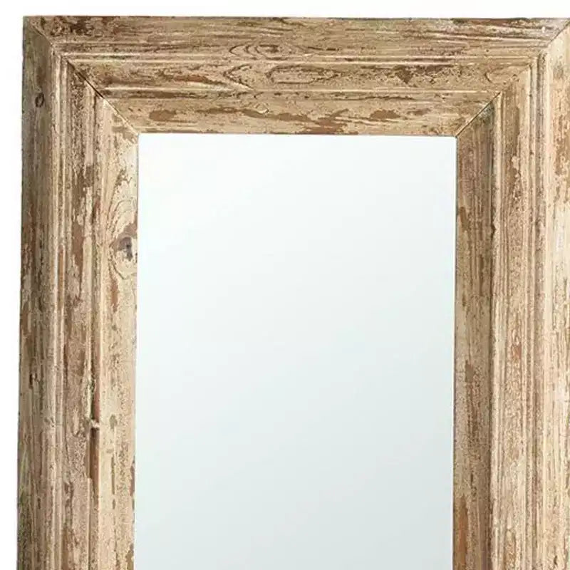 Specchio decorativo con cornice in legno anticato naturale 39