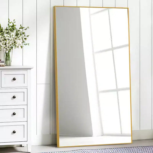 PexFix 51x31 Aluminum Fine Edge Right Angle Rectangle Full Length Mirror-Without Stand