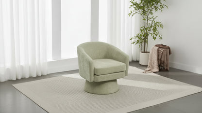 Sedia contemporanea girevole a 360° rivestita in ciniglia con cuscino