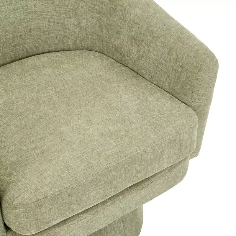 Sedia contemporanea girevole a 360° rivestita in ciniglia con cuscino