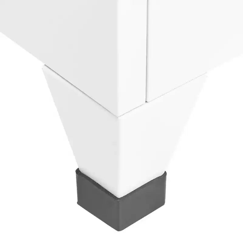 Armadietto in acciaio bianco con ampio spazio di archiviazione, prese d'aria, ante con serratura, porta-etichette identificative, facile da montare