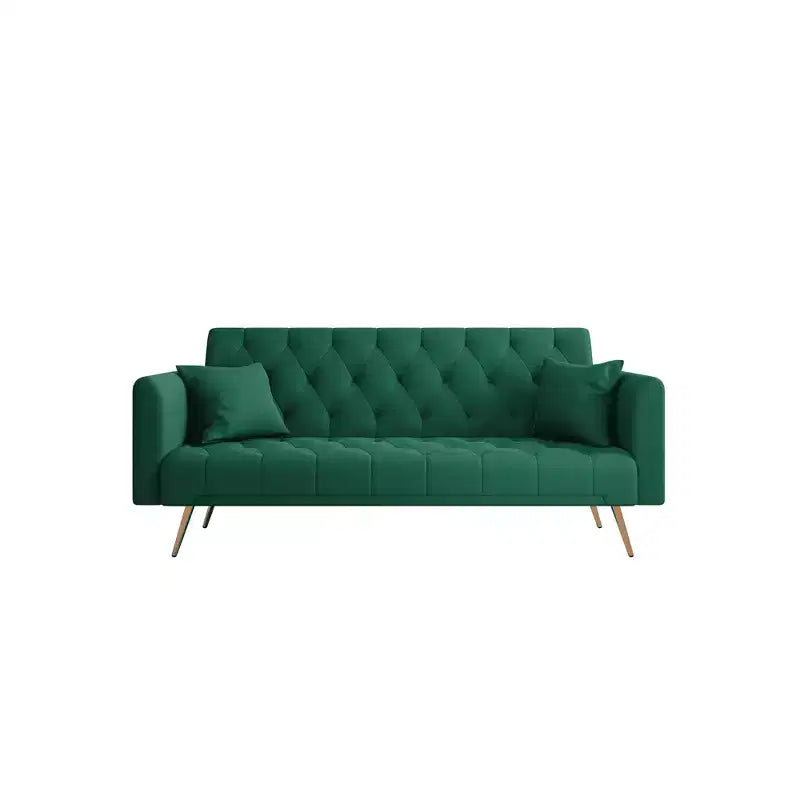 Divanetto Due Posti in Velluto Comodo per Soggiorno Camera da Letto Verde