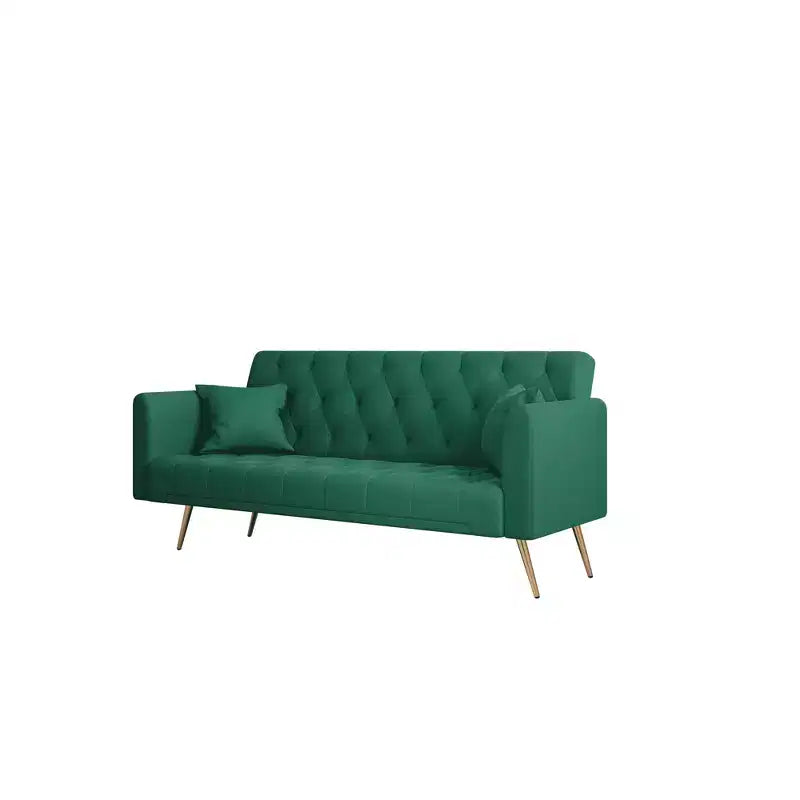 Divanetto Due Posti in Velluto Comodo per Soggiorno Camera da Letto Verde