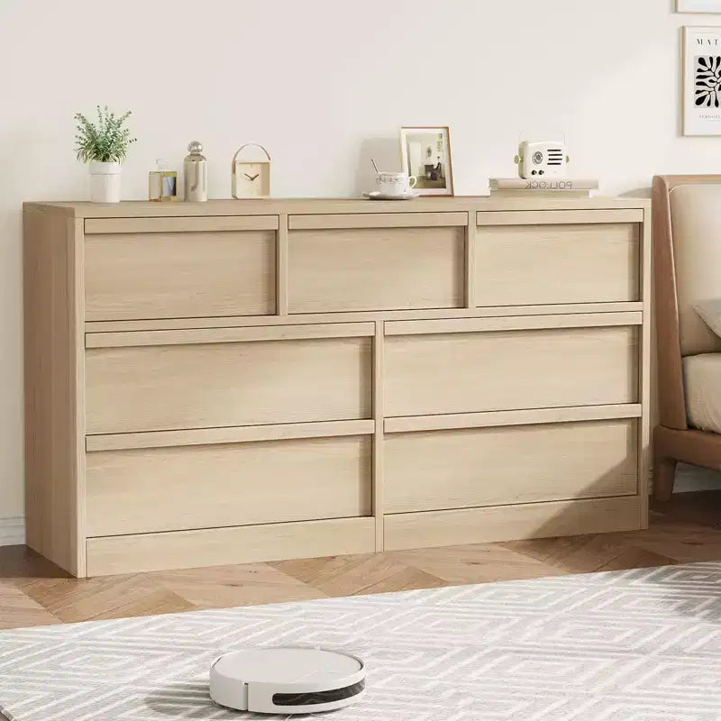 Comò a 7 cassetti per camera da letto, cassettiera doppia moderna con 7 ampi cassetti, cassettiera in legno per camera da letto, soggiorno, cameretta dei bambini